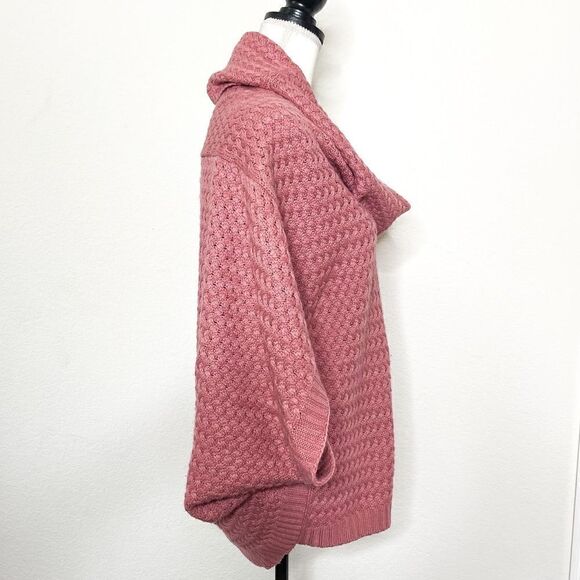 🍋 The Limited • Women’s Dusty Rose Cowl Neck Cable Knit Sweater Size M - Picture 3 of 7